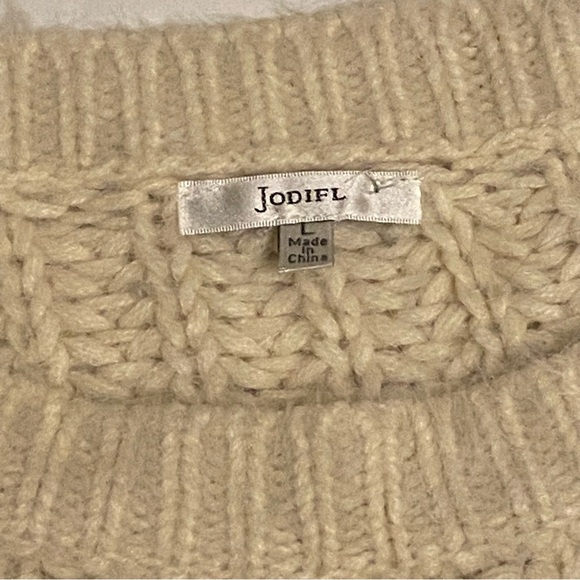 Jodifl Women’s Large Cream and Black Long Sleeve Sweater - Picture 6 of 8